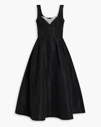 Rebecca Vallance Homecoming crystal-embellished pleated taffeta midi dress - Black Black