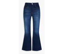 Le Easy faded high-rise kick-flare jeans - Blue