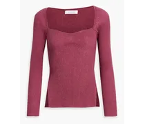 Ribbed cotton and cashmere-blend sweater - Purple