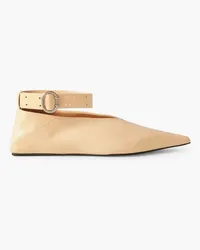 Jil Sander Leather point-toe flats - Neutral Neutral