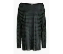 Striped jacquard-knit top - Black