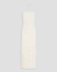 ba&sh Cutout pointelle-knit cotton halterneck midi dress - White White