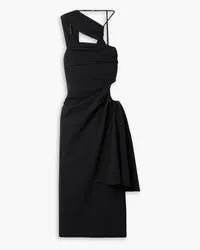 Jacquemus Abanada cutout draped wool-blend crepe midi dress - Black Black