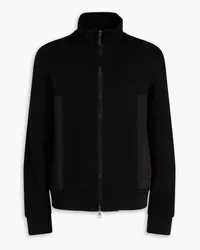 Dunhill Satin-paneled knitted track jacket - Black Black