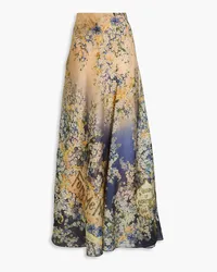 Zimmermann Floral-print silk-gazar maxi skirt - Neutral Neutral