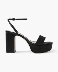 Porte & Paire Satin platform sandals - Black Black