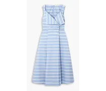 Hellison striped cotton-poplin midi dress - Blue