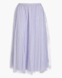 RED Valentino Pleated point d'esprit midi skirt - Purple Purple