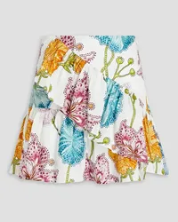 Hayley Menzies Carmen gathered floral-print cotton mini skirt - White White