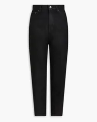 Totême Coated high-rise tapered jeans - Black Black