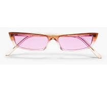 Rectangle-frame acetate sunglasses - Brown