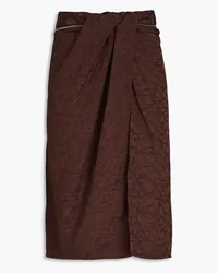 Jacquemus La Jupe Bodri draped zip-detailed jacquard skirt - Brown Brown