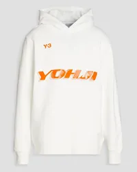 Y-3 Printed French cotton-terry hoodie - White White