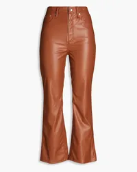 Rag & Bone Casey cropped faux leather bootcut pants - Red Red