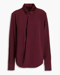 Rag & Bone Phillipa draped satin-crepe blouse - Burgundy Burgundy