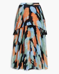 Altuzarra Printed plissé-crepe midi skirt - Orange Orange