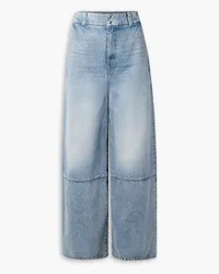 KHAITE Isla paneled high-rise wide-leg jeans - Blue Blue