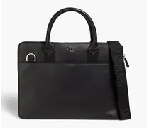 Pebbled-leather briefcase - Black