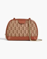 Sandro Leather-trimmed jacquard cross-body bag - Brown Brown