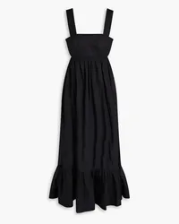 Zimmermann Crochet-trimmed cutout ramie midi dress - Black Black