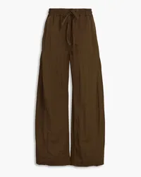 REJINA PYO Una crinkled-twill wide-leg pants - Brown Brown