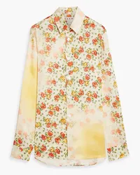 Marni Floral-print satin shirt - Orange Orange