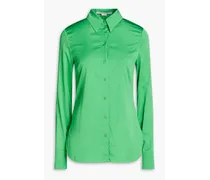 Daria satin-crepe shirt - Green