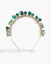 Zimmermann Gold-tone malachite headband - Green Green