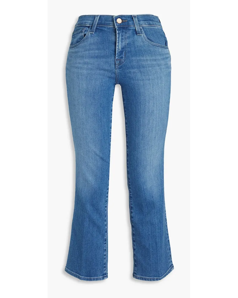 Faded mid-rise kick-flare jeans - Blue