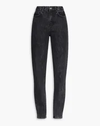 Ganni Faded high-rise straight-leg jeans - Gray Gray