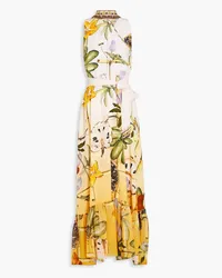 Camilla Embellished printed silk crepe de chine maxi dress - Pink Pink