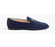 Double T quilted suede loafers - Blue