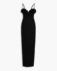 Rachel Gilbert Margot floral-appliquéd crepe gown - Black Black