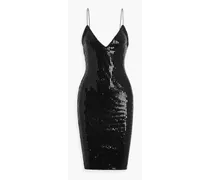 Amber sequined cotton-blend dress - Black