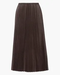 Valentino Garavani Pleated leather midi skirt - Black Black