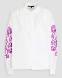 Maje Embroidered cotton shirt - White White