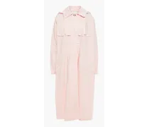 Oversized cotton hooded trench coat - Pink