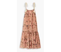 Cari floral-print cotton-blend maxi dress - Pink
