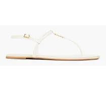Emmy embellished leather sandals - White