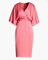 THEIA Pleated satin dress - Pink Pink