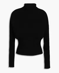 Tory Burch Ribbed-knit turtleneck sweater - Black Black