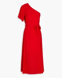 Claudie Pierlot One-shoulder cutout crepe de chine midi dress - Red Red