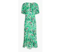 Orla floral-print crepe midi dress - Green