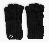 Ribbed-knit gloves - Black