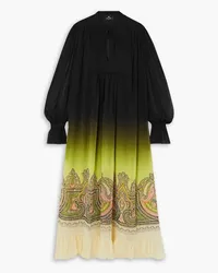 Etro Pussy-bow paisley-print dégradé silk-georgette maxi dress - Black Black