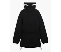 Oversized layered French cotton-terry hoodie - Black