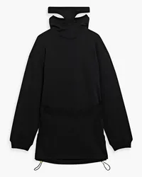 Dion Lee Oversized layered French cotton-terry hoodie - Black Black