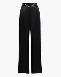 CAMI NYC Laura crystal-embellished silk-satin wide-leg pants - Black Black