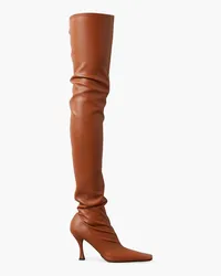 Proenza Schouler Trap faux stretch-leather over-the-knee boots - Brown Brown