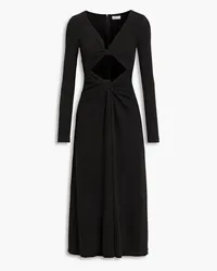 Rosetta Getty Twist-front cutout cotton-jersey midi dress - Black Black